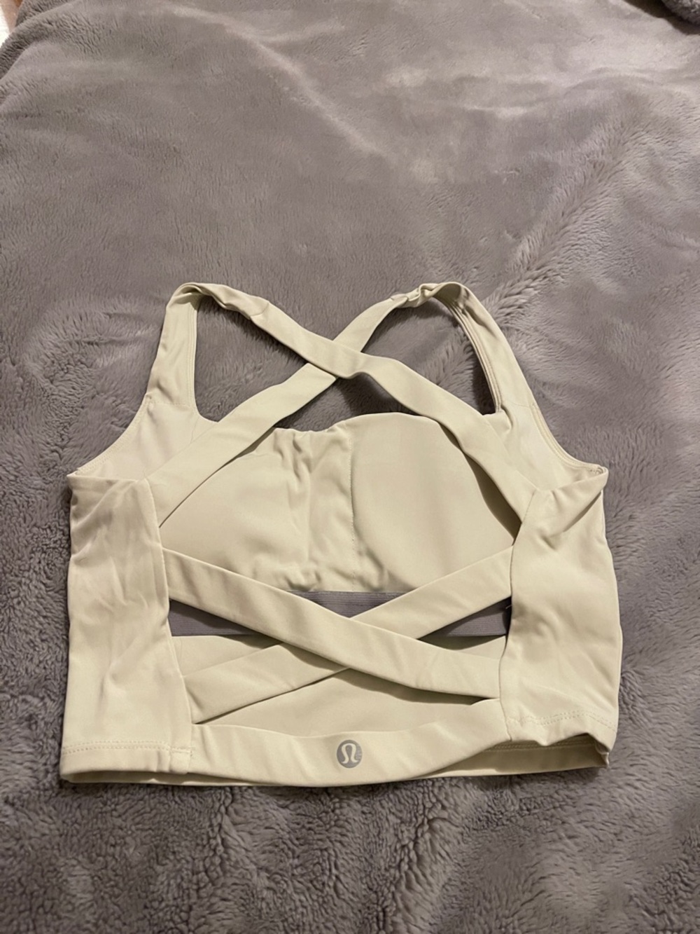 lululemon athletica Cream Strappy Cross-Back Sports Bra